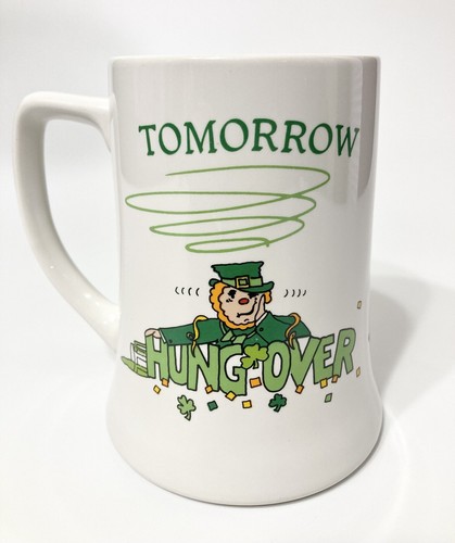 Taza de café café Russ Berrie & Co Today I'm Irish Tomorrow cerveza Hungover taza de 16 oz - Imagen 2 de 7