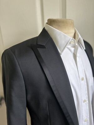 Dsquared2 46/US36 1-bt Peak lapel Black Tuxedo W33
