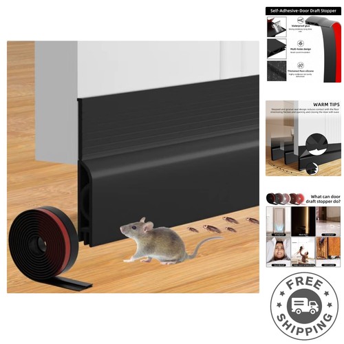 Door Draft Stopper for Bottom of Door, Adjustable Weather Stripping Door Seal...