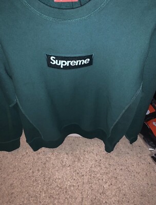 Supreme Box Logo Crewneck FW18 - Dark Green (Small) | eBay