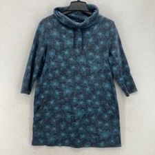 Seasalt Cornwall Gwenver Tunic Sweatshirt Women's 6 Blue Floral Cowl Neck Preppy