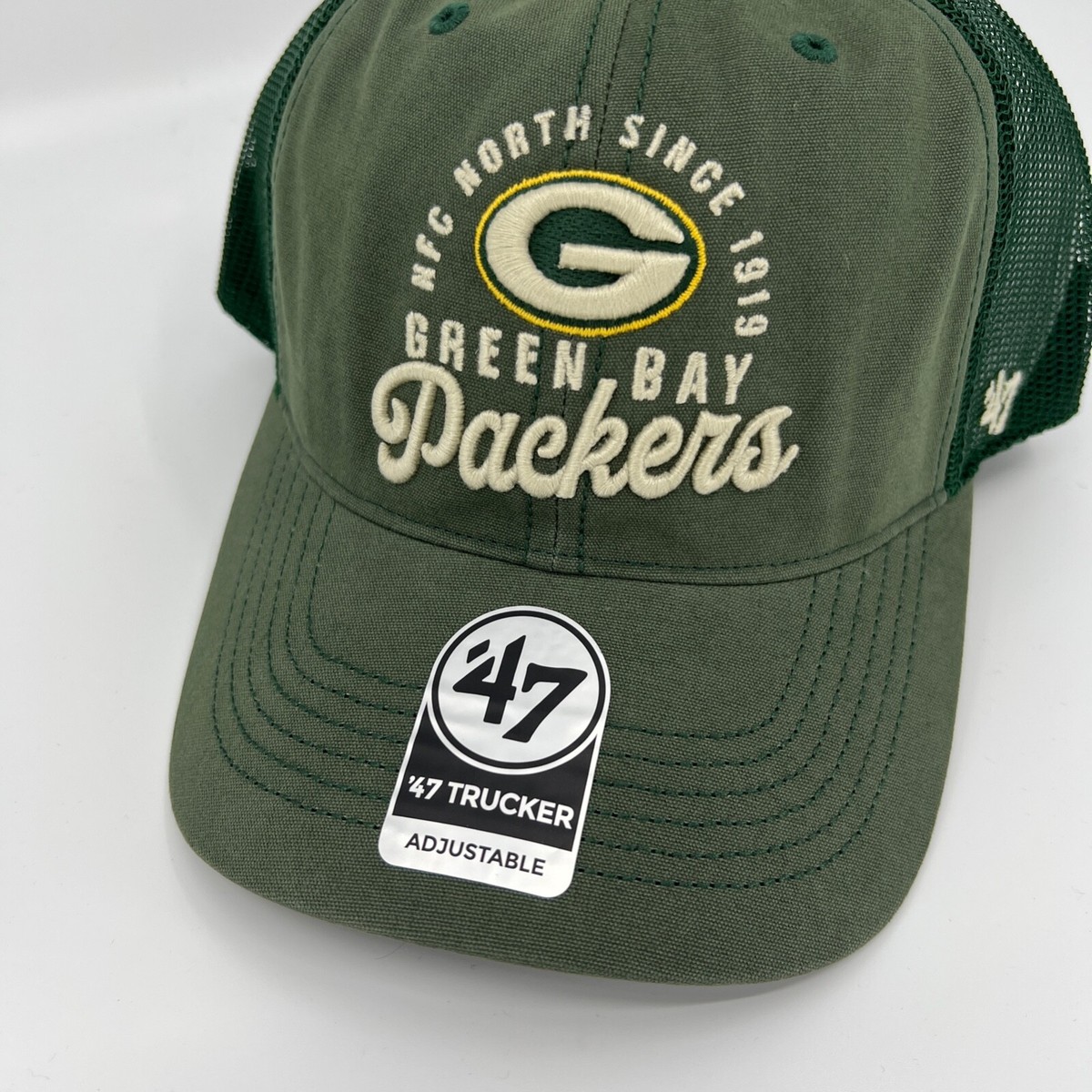 47 Brand Green Bay Packers Hat Mens Green Trucker Snapback Cap