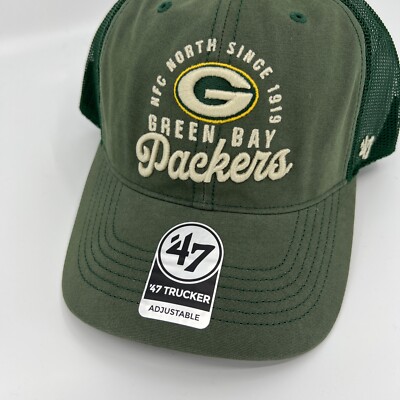 47 Brand Green Bay Packers Hat Mens Green Trucker Snapback  display picture 2