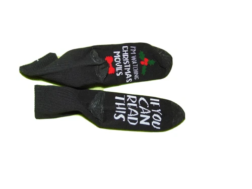NEW Funny Christmas Movies Socks Men's Novelty One Size Watching TV Gift