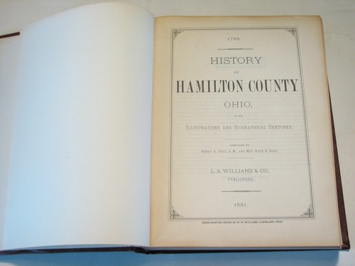 History Hamilton County Ohio OH 1881 reprint genealogy Cincinnati - Imagen 2 de 6