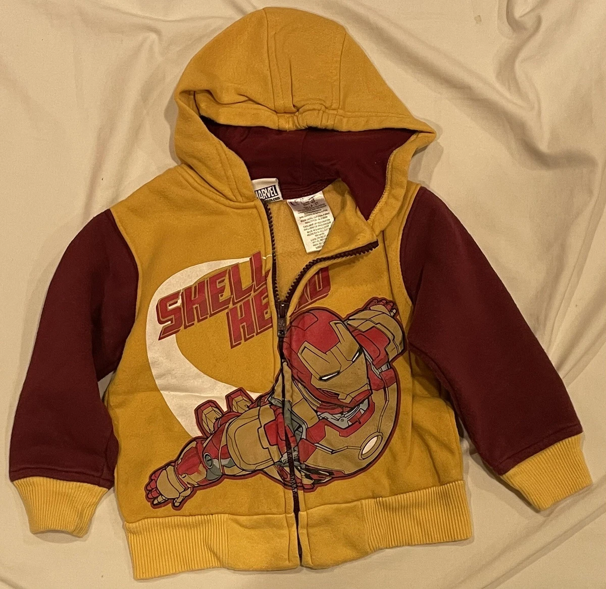 Toddler Marvel Long Sleeve Zip Up Fleece Hooded Jacket 2T good clean