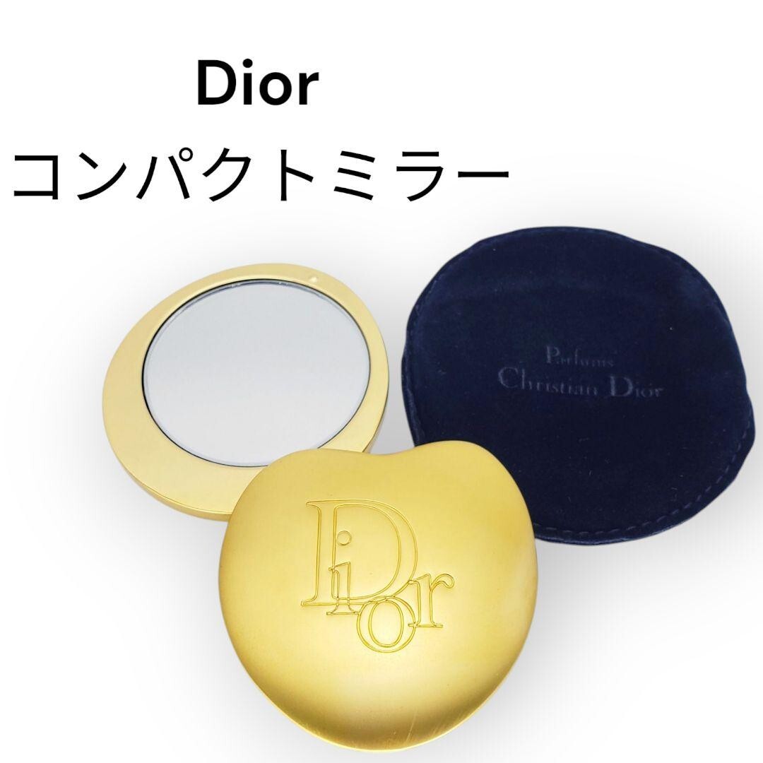 小物 Christian Dior 21 Christian Dior Gold Heart Shape Compact Mirror with Case
