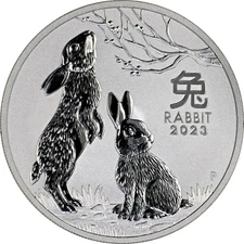 2023 Year of the Rabbit 1 oz Silver Coin Lunar Series BU ✅ in CAPSULE
