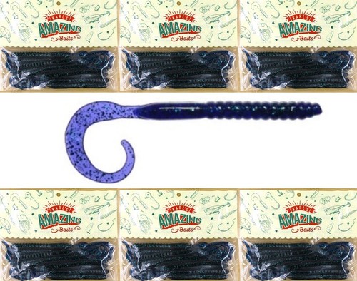 Lot De 7 Paquets D'appâts Karl's Hustler Worm - 61 Vers Pour Pêche Au Bass Texas Rig