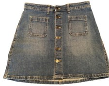GAP Denim Skirt Womens Size 6 Medium Indigo Vintage Button Front Mini Skirt