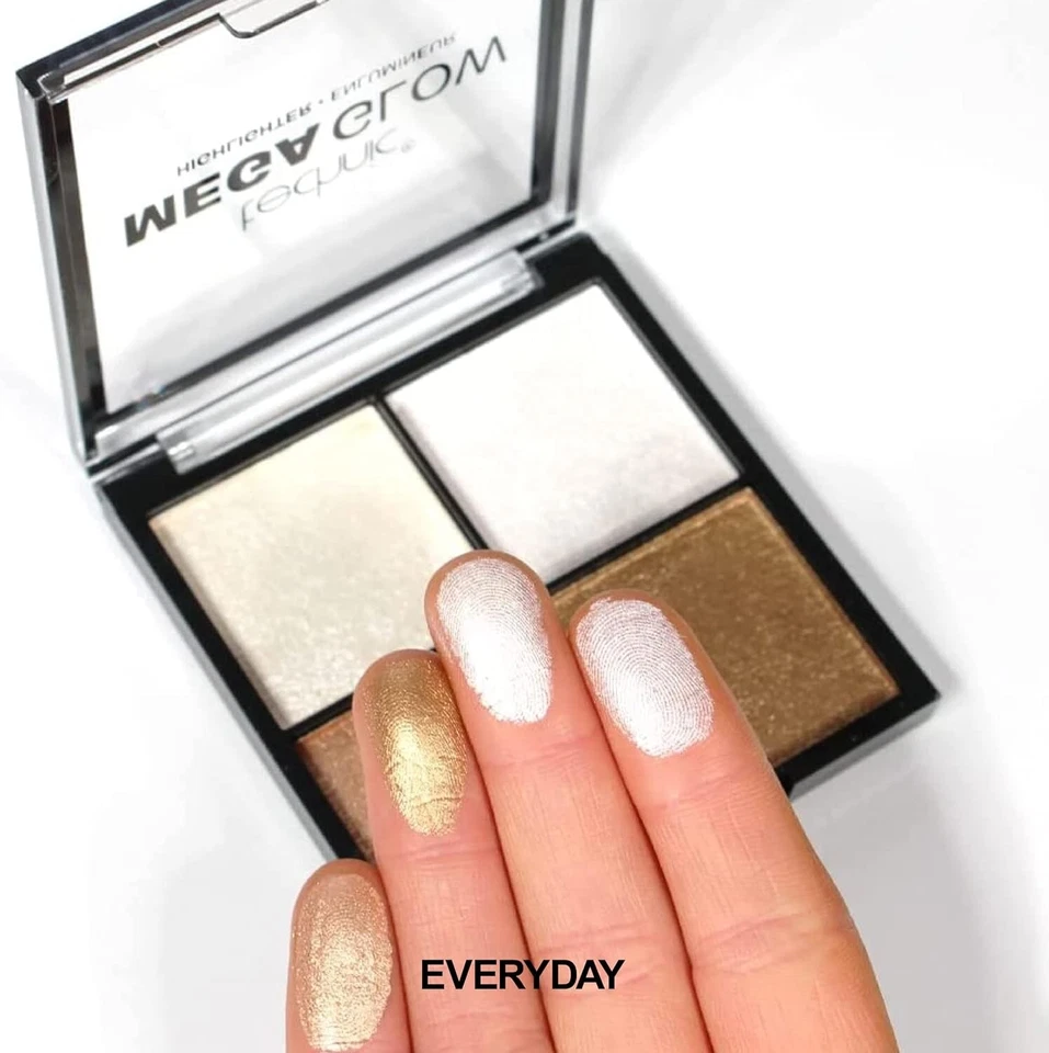 Technic Mega Glow Highlighter Palette Pearl Gold Neutral Highlighting Powder - Image 2 of 3