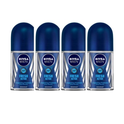 4X Pack Nivea Deo Fresh Active Roll-On for Men - 50ml 48H freshness fast ship
