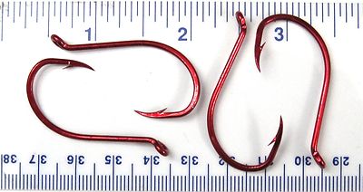 100 VMC 8299TR Faultless Live Bait Red Octopus Fish Fishing Hooks 5/0 - France