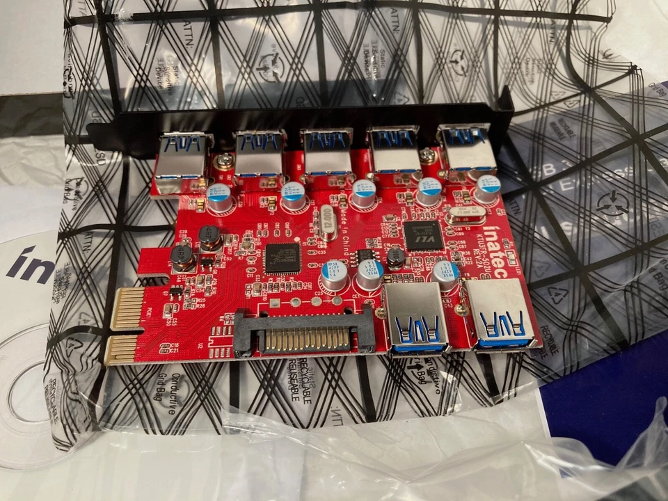 7 Ports Super-Speed USB 3.0 Express Card Card With 15-Pin SATA Power Connector. - Image 3 of 4