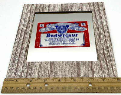 Vintage Budweiser Carnival Mirror Paper Frame Prize Bar Man Cave