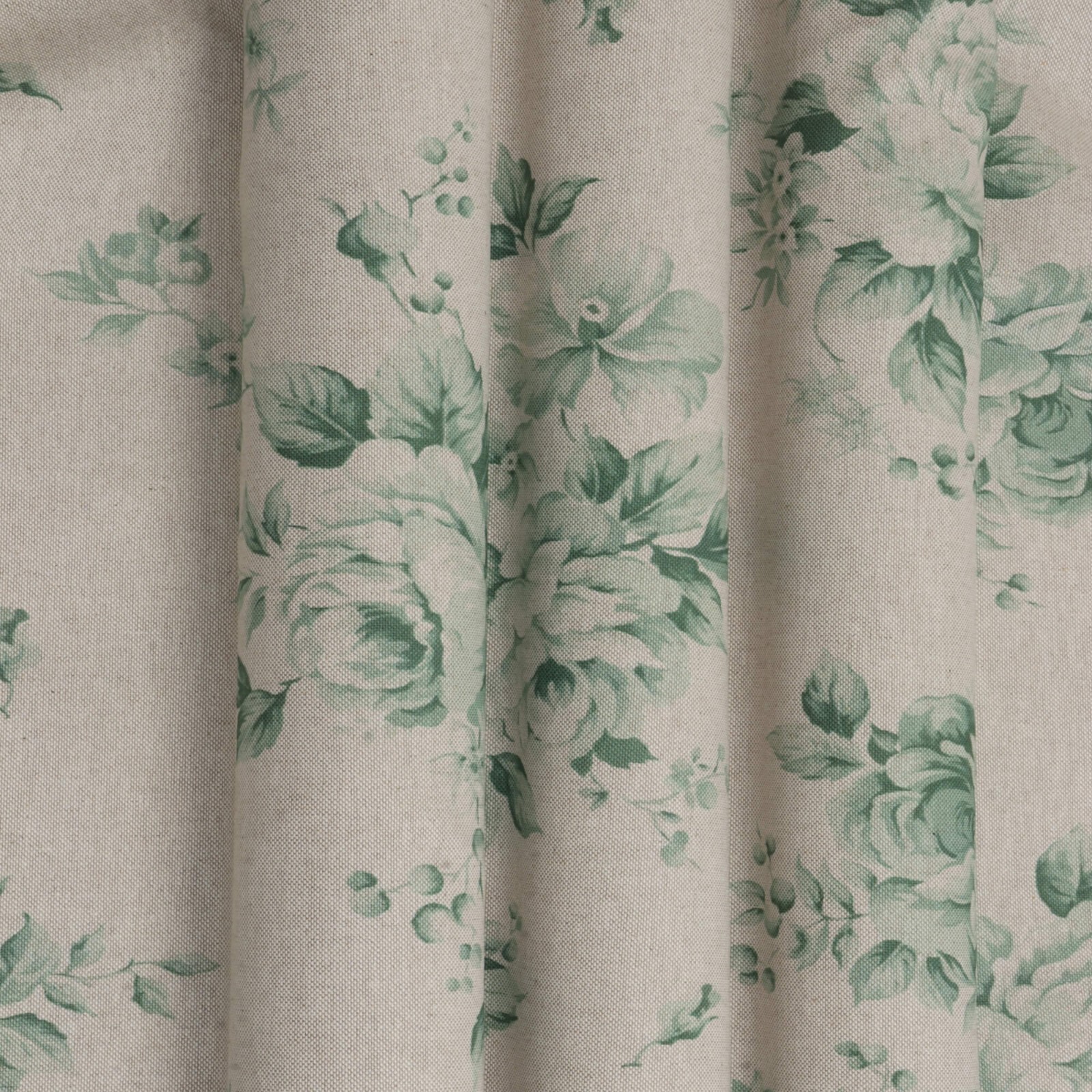 Dorothy French Faded Rose Green Fabric 280cm Vintage Style Curtains