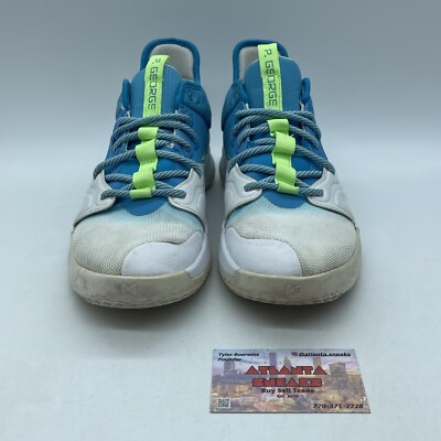 Size 9 - Nike PG 3 Lure White Blue Silver Green Suede (AO2607-005