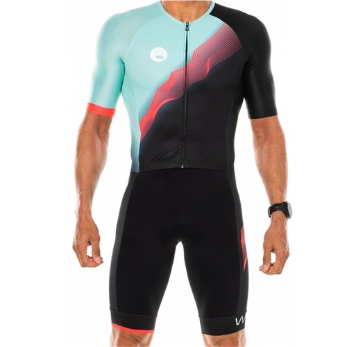 Mens Triathlon Suit Jumpsuit Cycling Aero Skinsuit Short Sleeve Road Bike Racing - Picture 21 of 24