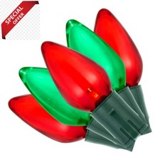 Home Accents 24 Ct Smooth LED C9 Super Bright Red Green Christmas Lights