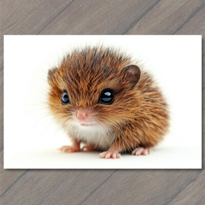 Art Print Cute Baby Animal Spiky Fur and Big Eyes Long Hair Adorable Fluffy Fun