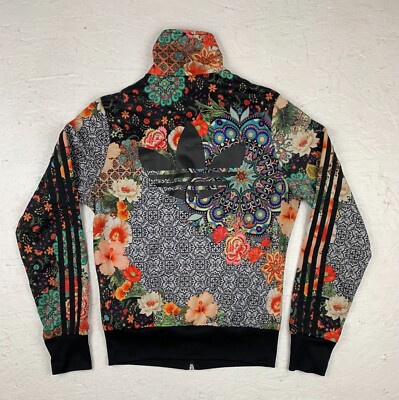 adidas 花柄 フード付きジャケット Adidas X Marimekko Flower Windbreaker Jacket Hoodie White Colorful