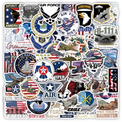 50X US Air Force USAF Marine Flieger Jagdflugzeuge Aufkleber Sammelalbum Telefon