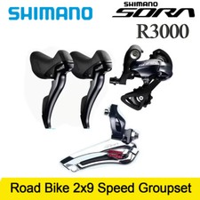 Gruppo Leva Freno Cambio Shimano Sora R3000 2x9 Velocità Bici Strada Deragliatore