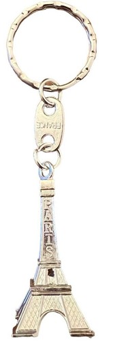 French Eiffel Tower Keychain Ring Paris, France Gold Silver Bronze Souvenir 2" - Picture 32 of 45