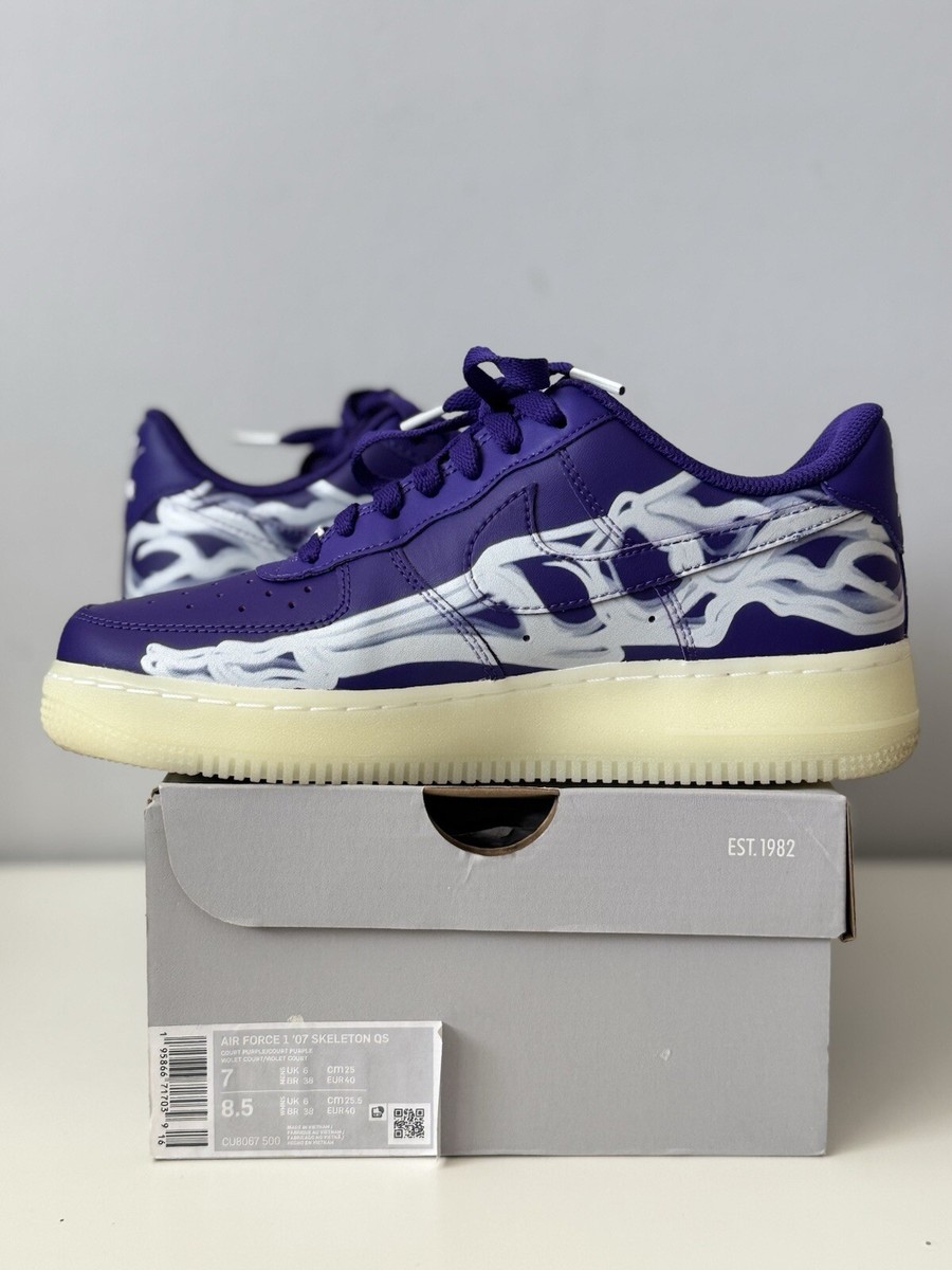 Size 7 - Nike Air Force 1 Low Purple Skeleton for sale online | eBay
