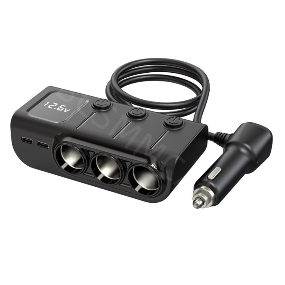 3 Way Car Cigarette Lighter Socket Splitter USB Charger Power Adapter 12V 24V