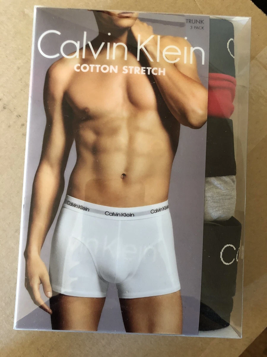 3 pack Men's Calvin Klein Underwear Boxer Brief Large (36-38) Red, Black,  Gray