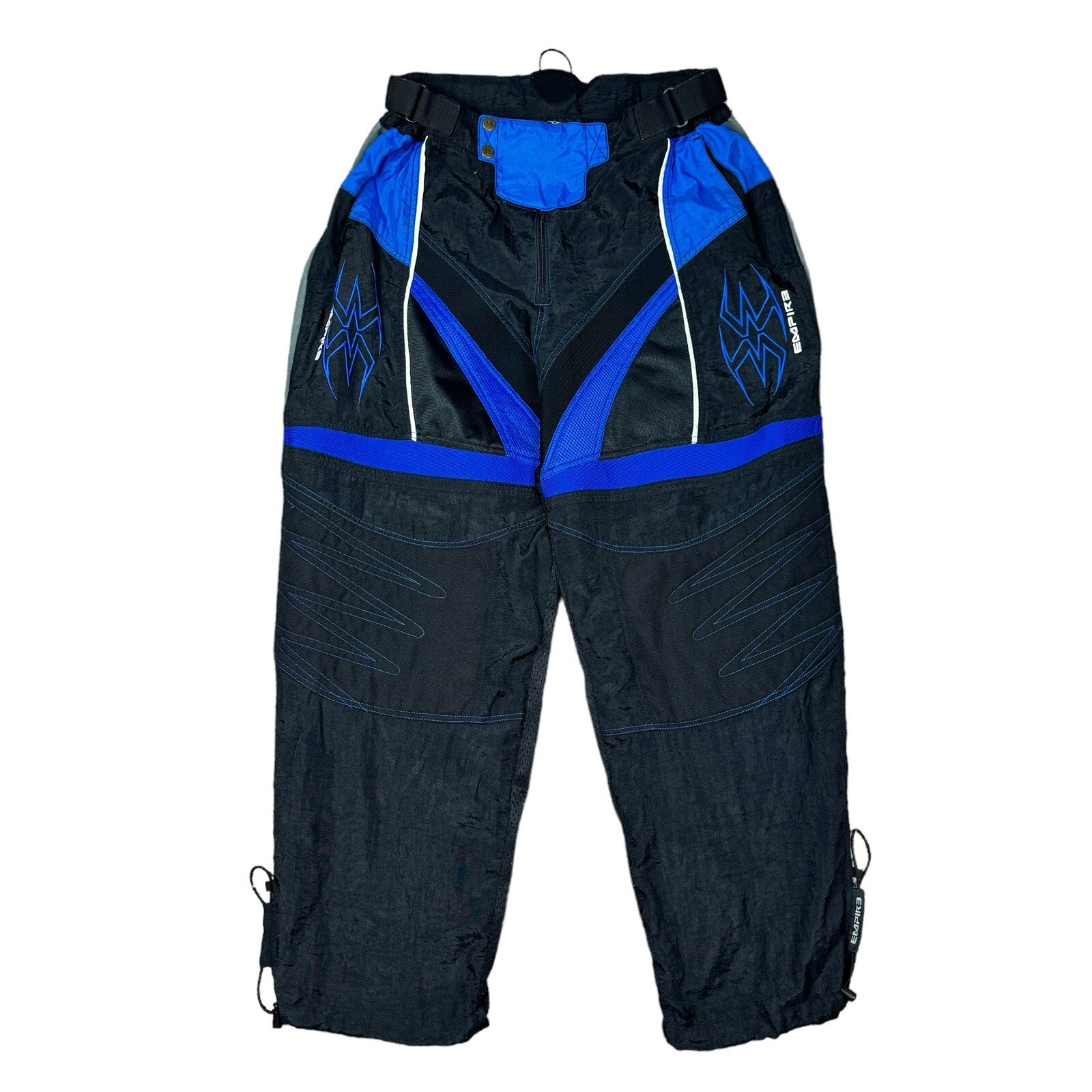 Empire Paintball Pants Adult MD Size 3236 Black Blue Adjustable Waist