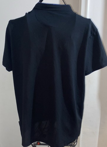 SCOTT JAMES Mens Thin Collar Polo Shirt Black w/Blue Glitter Trim~XL~ MSRP $58 - Picture 3 of 5