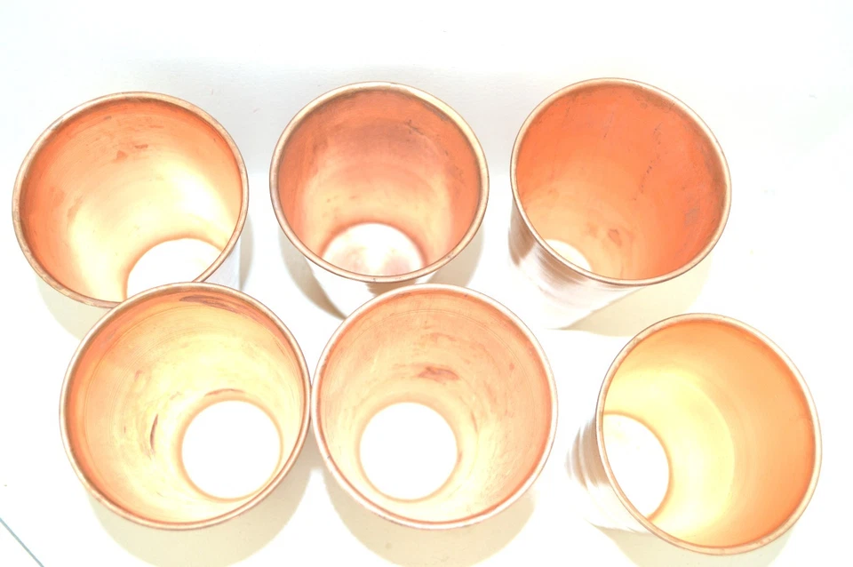 Juego de 6 vasos de cobre LOTE jarrón vasos SHOT sake de cerveza vintage metal gyuhji Foto 2 de 4