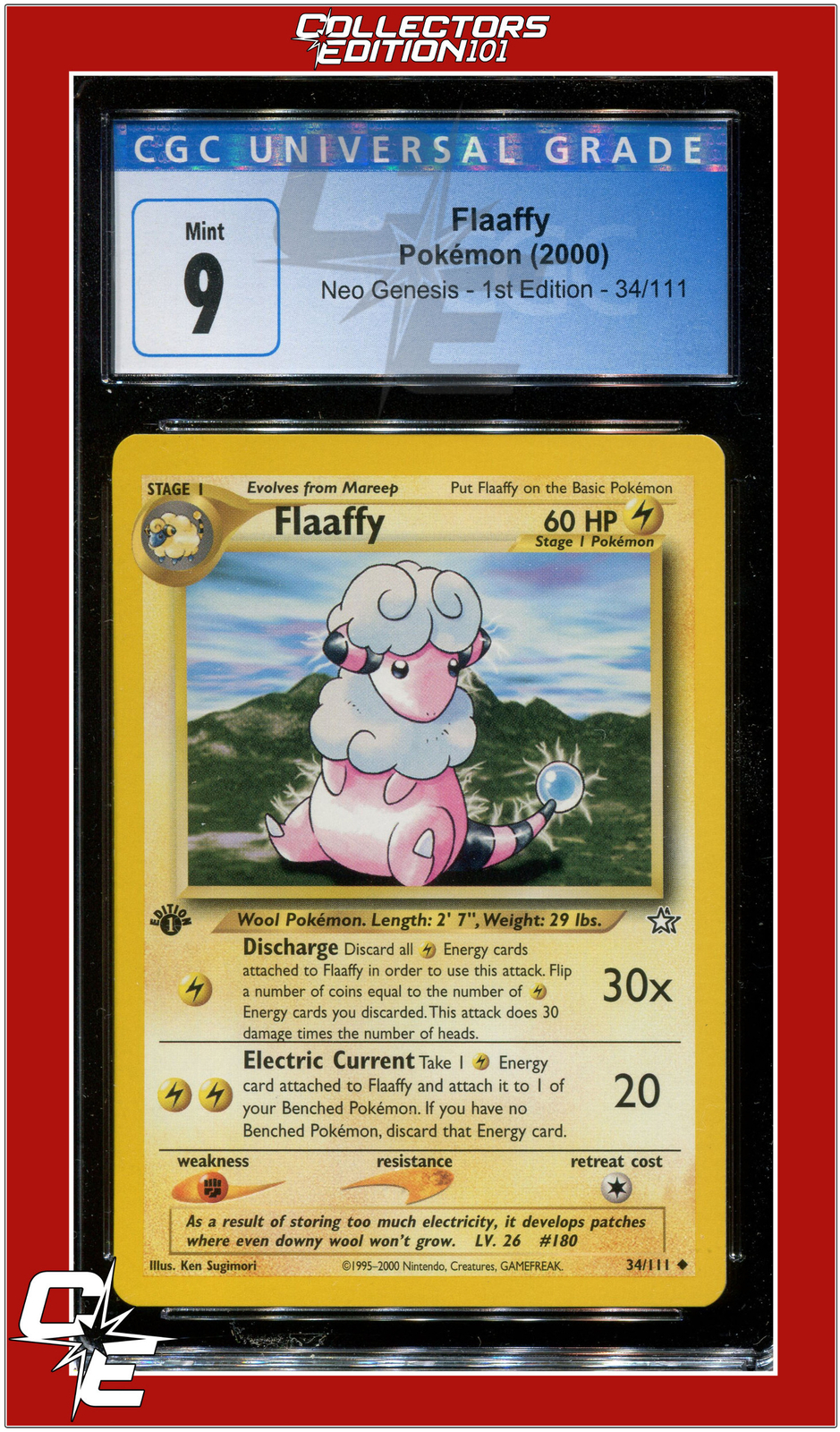 Neo Genesis 34 Flaaffy 1st Edition CGC 9