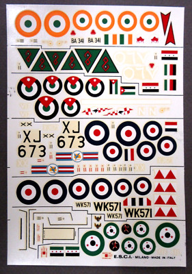 1/72 Esci Decals HAWKER HUNTER / GLOSTER METEOR mint