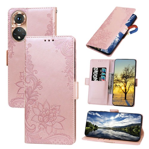 Flip Leather Flower Wallet Card Phone Case For Huawei Honor 50 20 10X Lite 8A 9A - Picture 22 of 37