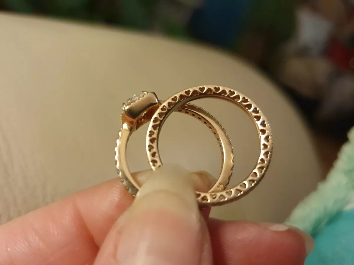 Pandora ring cheap set rose gold