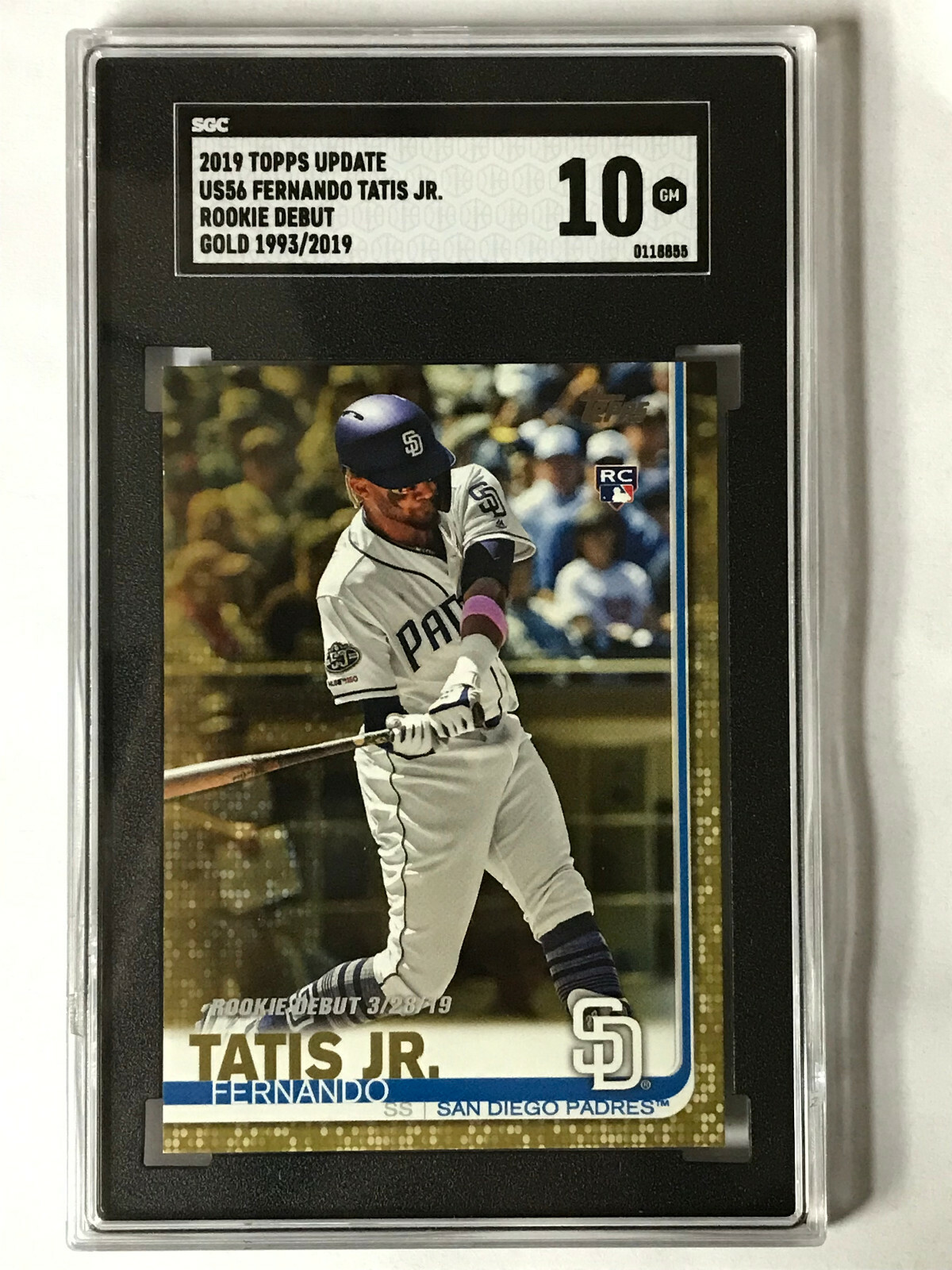 Fernando Tatis Jr🔥2019 Topps Update Gold Rookie SGC 10 #1993/2019 🔥🔥🔥 #US56