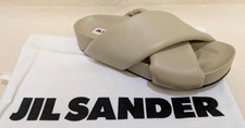 Jil Sander Beige Crisscross Padded Leather Sl...