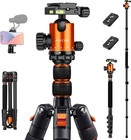 Heavy Duty 81" Aluminum Tripod for Cameras, DSLRs & Binoculars, 35Lb Capacity