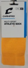 CHAMPRO Multi-Sport Athletic Compression Socks for Sports, Gold, Small. New