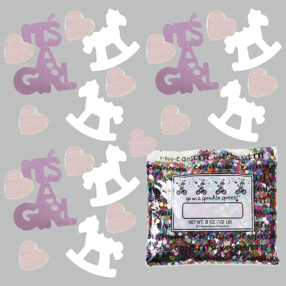 Confeti Multiforma - Niña recién llegada - 2 piezas o 1/2 libras - ENVÍO GRATUITO (8328) Foto 3 de 4