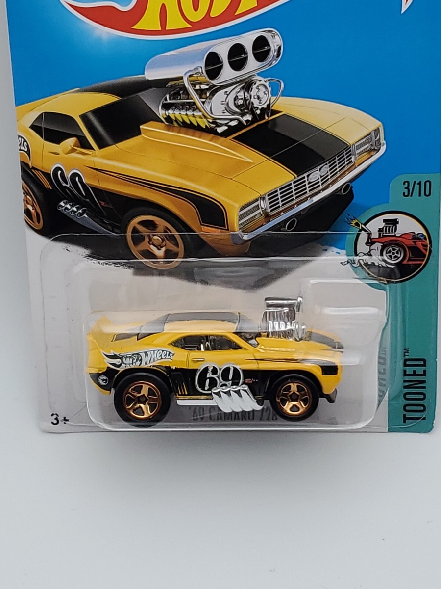 69 CAMARO Z28 yellow Treasure Hunt Tooned 3/10 2016 Hot Wheels HW