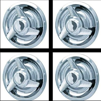 4pcs Chrome Chevy GM Rally 3 Tri-Bar Spinner Wheel Center Hub Caps Rim trim Ring