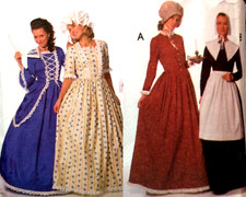 Simplicity 9713 Sew Pattern Historical Colonial Gown Dress Prairie Costume 16-20
