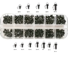 360pcs 12sizes Digital Camera Lens Electronic Screws Assortment Kit Black Steel