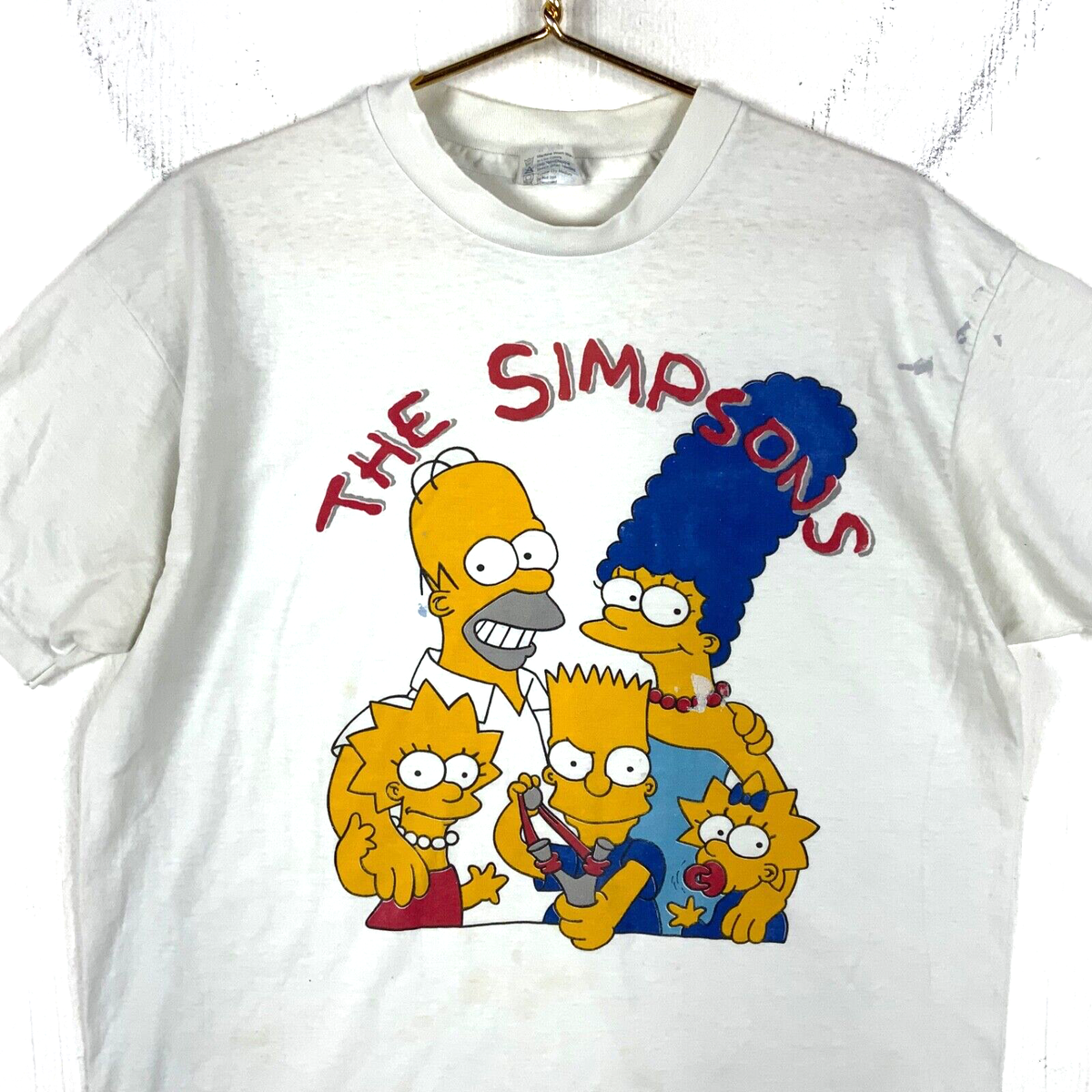 Vintage The Simpsons T-Shirt Size XL White Cartoon Made In Usa 