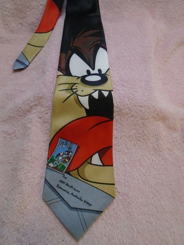 Vintage Looney Tunes Tasmanian Devil Men's Cartoon Characters Tie - Picture 2 of 5