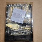 Vtg MCM 24 Karat Gold Electroplate Golden Rose Demitasse Dessert Flatware Set